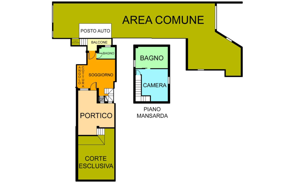 Villa a schiera in trifamiliare Roma Via Giuseppe Lugli Ostia Antica planimetria